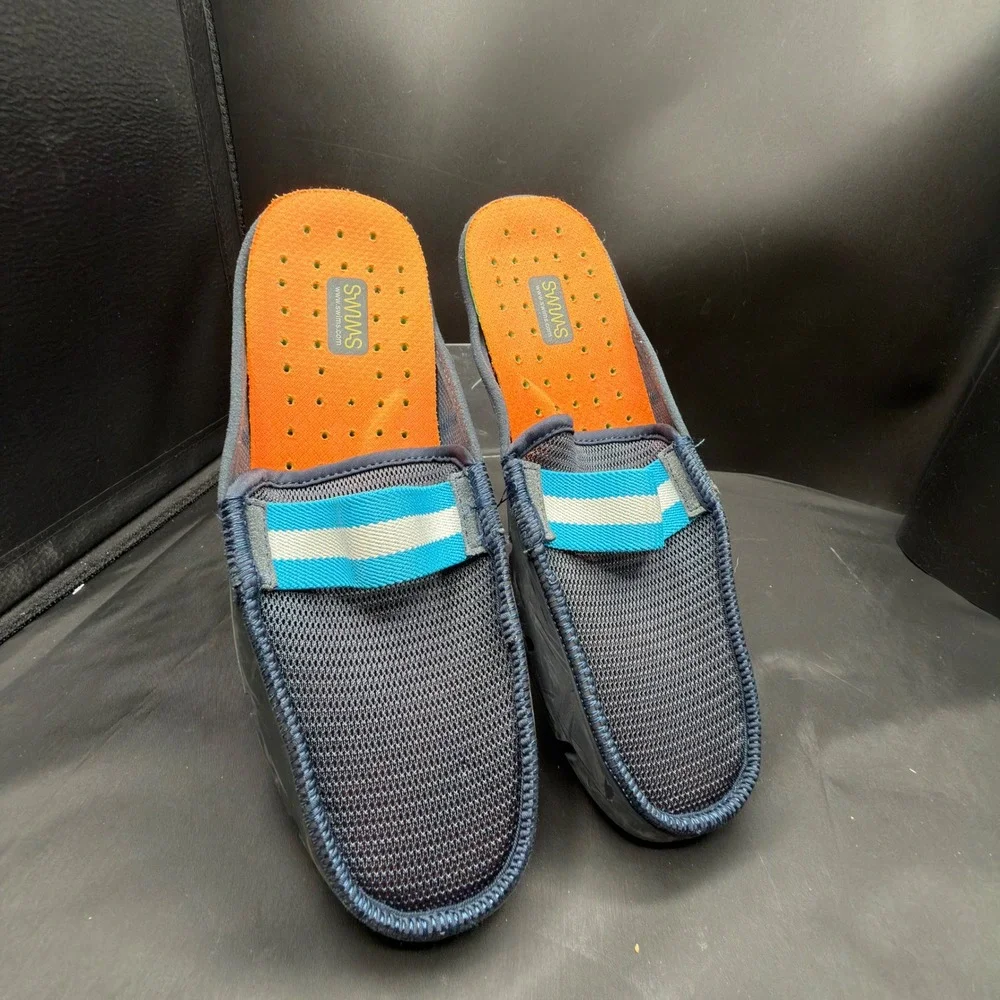 Swims Mens 9 Breeze Wave Penny Slide Navy Blue Mesh Water Shoes Boat Loafers